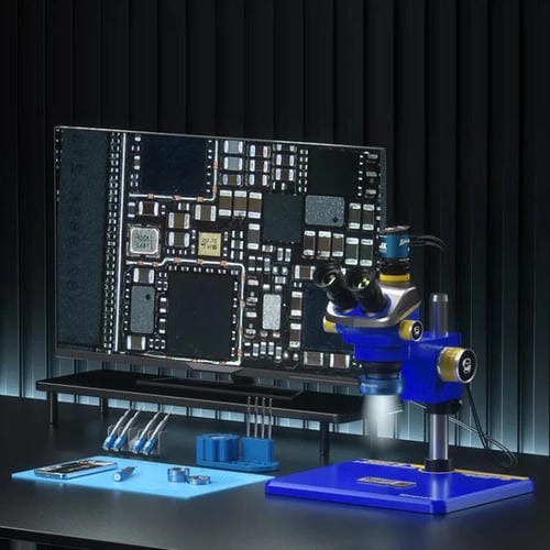 Stereo Trinocular Mechanic Mic3 7X-50X Ctv 0.45X Stereo Microscope with 4K Pro Camera