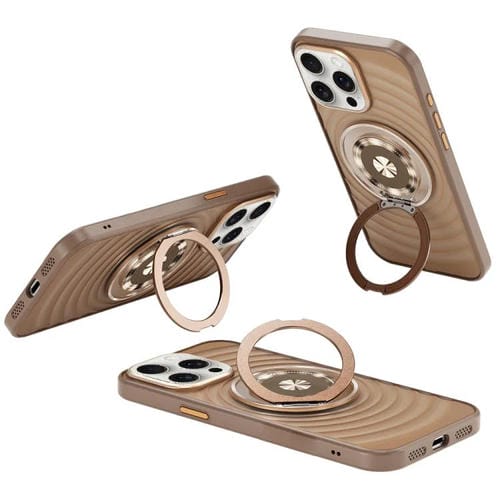 Funda para Teléfono iPhone 14 Pro Max Soporte Magsafe Diseño Ondas (Dorado del Desierto)
