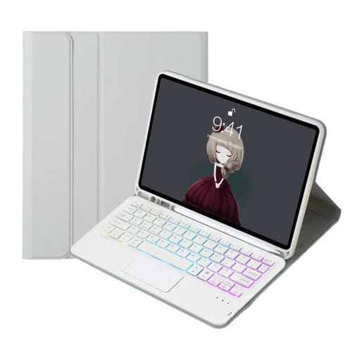 Título optimizado: Funda de Piel de Cordero para iPad 10.2 2021, 2020, 2019 Air 2019 Pro 10.5 con Teclado Bluetooth y Ranura para Bolígrafo (Gris)