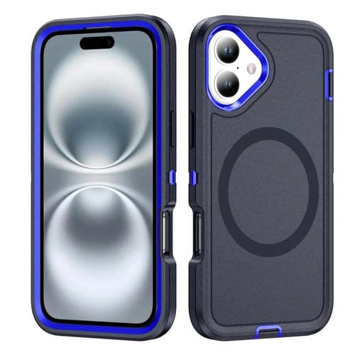 Funda Magnética para iPhone 16 Life Resistente al Agua y Golpes (Azul Oscuro y Azul Real)