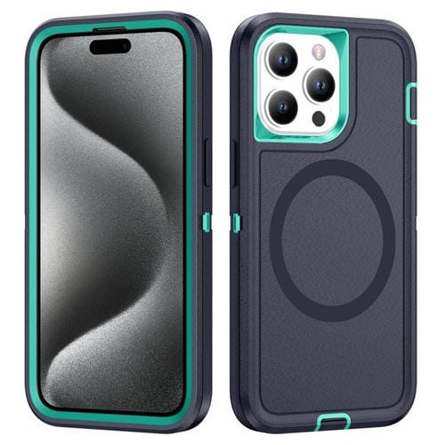 Funda Magnética para iPhone 15 Pro Max Life Resistente al Agua y Golpes (Azul Oscuro y Azul Claro)