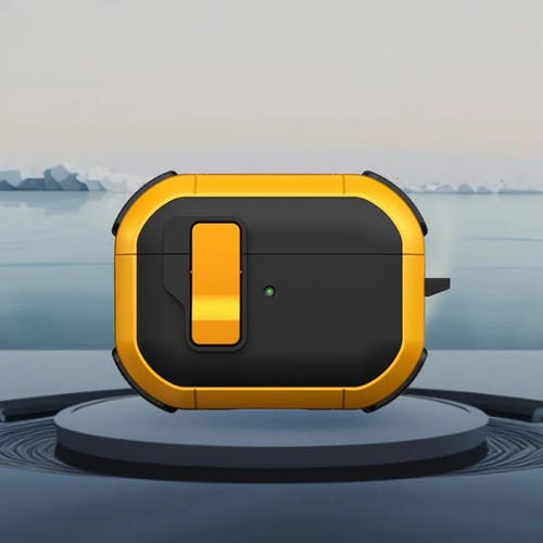 Estuche Para Auriculares Inalámbricos Airpods Pro Starship Con Interruptor Magnético (Negro Y Amarillo)
