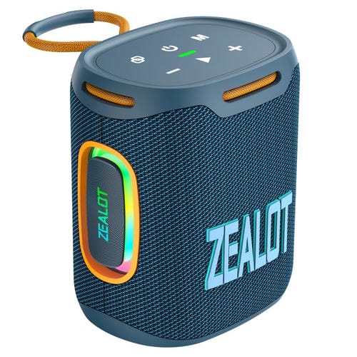 Altavoz Bluetooth Zealot S122 25 W Luz RGB Para Exteriores Resistente Agua IPX6 (Azul Cian)