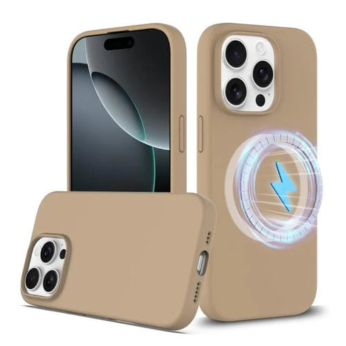 Funda de Silicona Magsafe para iPhone 16 Pro Max con Botón de Control de Cámara (Dorada)