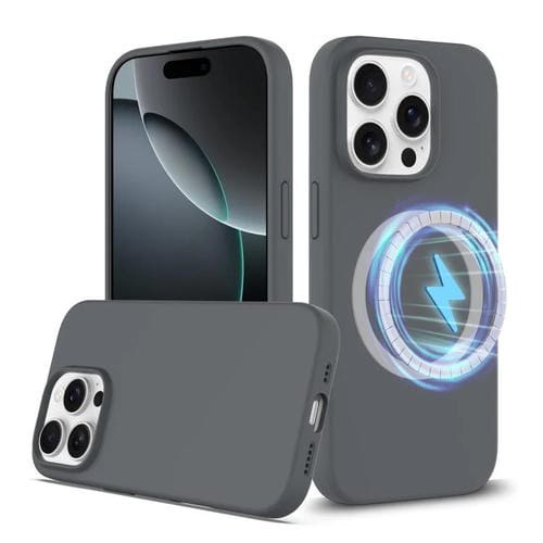 Funda de Silicona Magsafe para iPhone 16 Pro Max con Botón de Control de Cámara (Gris)