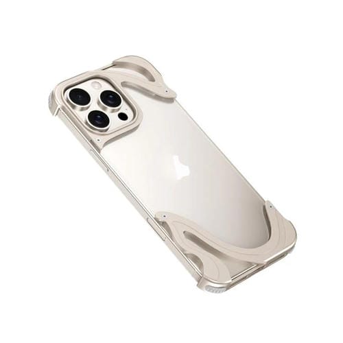 Funda para iPhone 15 Pro Panel Trasero Transparente Híbrido PC y Metal Dolphin (Titanio)