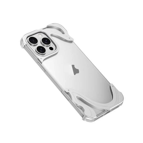 Funda para Teléfono Dolphin iPhone 14 Pro Max Híbrido PC y Metal (Plateada)