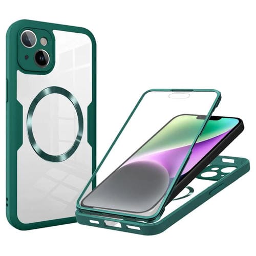 Funda para Teléfono Magsafe iPhone 14 Textura de Cd (Verde)