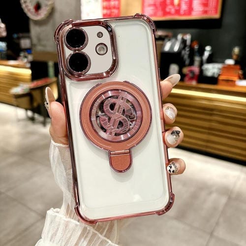 Estuche para TelĂ©fono con Soporte Magsafe para iPhone 11 Space con PelĂcula para Lente (Rosa)