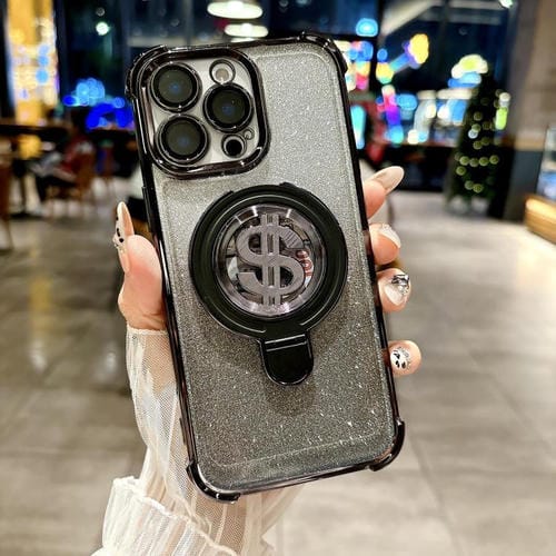 Estuche para Teléfono con Soporte Magsafe y Película para Lente iPhone 15 Pro Max (Negro)