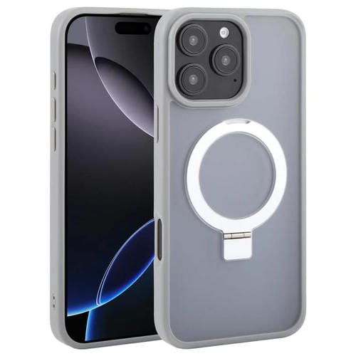 Funda para Teléfono Dfans Design con Soporte Magnético Magsafe para iPhone 16 Pro Max (Gris)