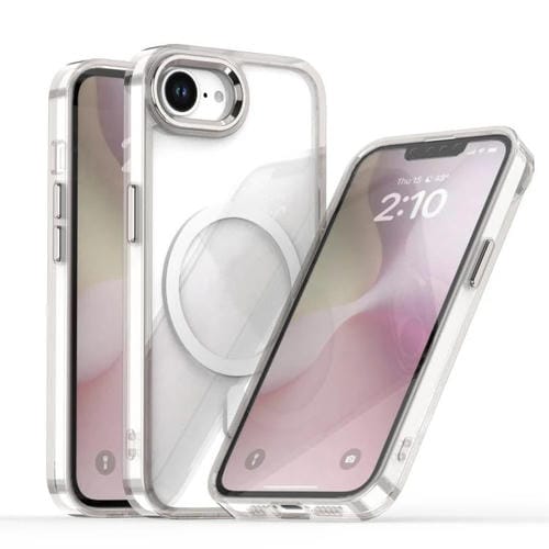 For iPhone 16e MagSafe Magnetic Clear Phone Case(White)