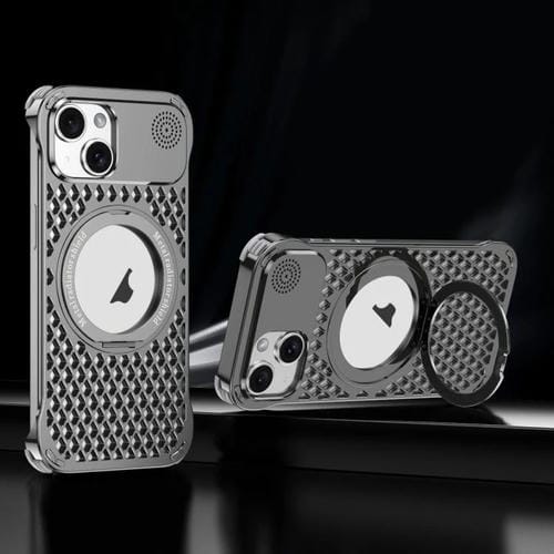 Estuche para Teléfono R-Just RJ-64 con Disipación de Calor Aromaterapia Magsafe Soporte para iPhone 14 (Gris)