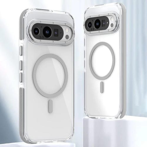 Funda híbrida TPU y acrílico para Google Pixel 9/9 Pro Magsafe (Gris)