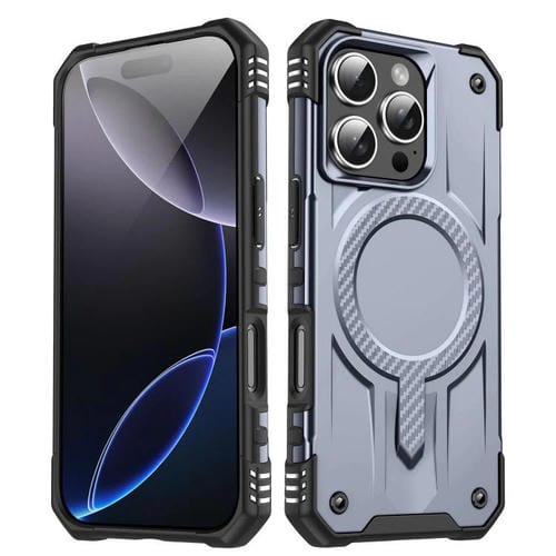 Funda híbrida TPU y PC Straship Magsafe para iPhone 16 Pro (Gris)