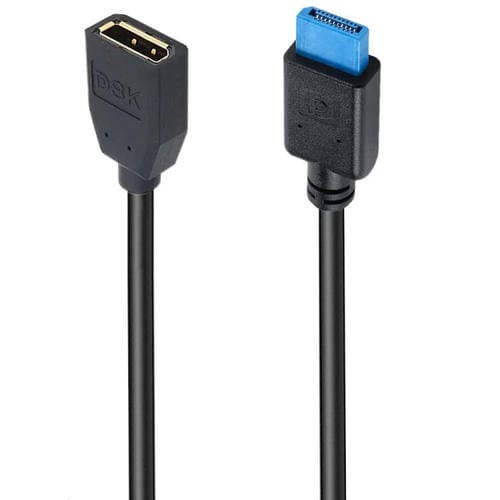 Cable de Conexión DisplayPort 8K DP1.4 Macho a Hembra para Pruebas de Dispositivos, 0,3 m