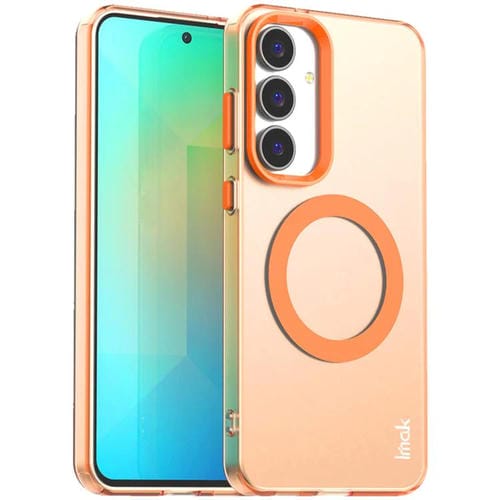 Funda IMAK Candy Series MagSafe a prueba de golpes para Samsung Galaxy S25 FE 5G (naranja)