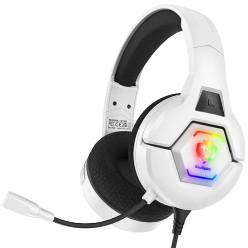 Auriculares Soulbytes S100 con Micrófono Omnidireccional para Esports (Blancos) Longitud 1,9 m