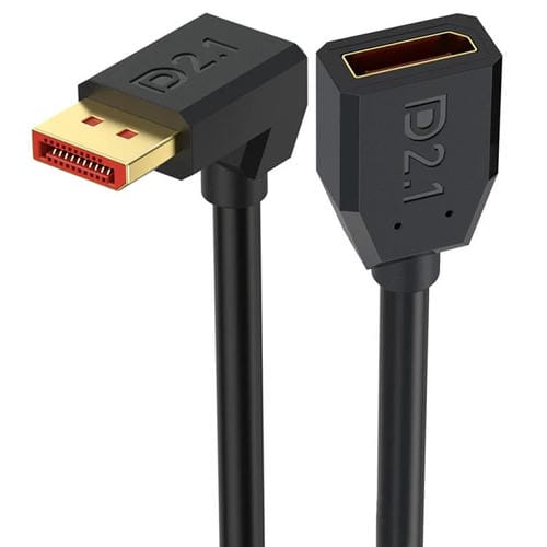 Cable Adaptador Extensión DisplayPort DP2.1 Macho a Hembra 52 Gbps 16K 30 Hz 15 cm (Negro)