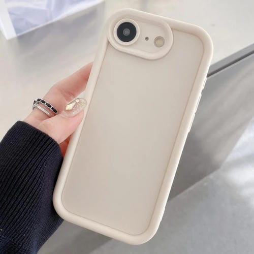 Funda de TPU con marco esmerilado y orificio preciso para iPhone 16e (blanca)