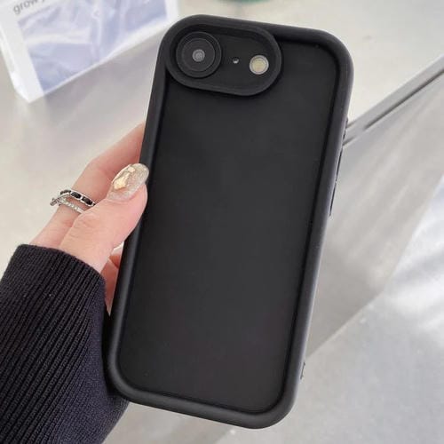 Funda de TPU con marco esmerilado y orificio preciso para iPhone 16e (negro)