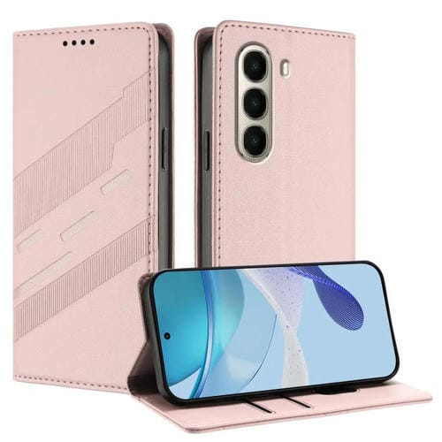 Funda de cuero retro con relieve para itel A95 5G (rosa)