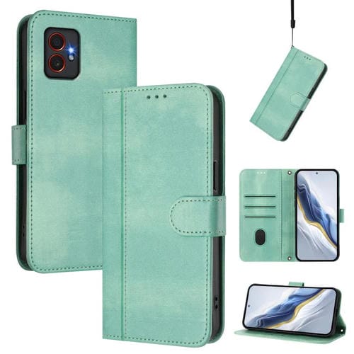 Funda de cuero retro con hebilla para Samsung Galaxy Xcover7 Pro (verde menta)