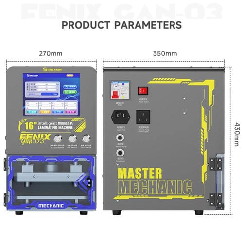 Laminiermaschine Mechanic Gan-03 Fenix 16 Zoll mit USA-Stecker