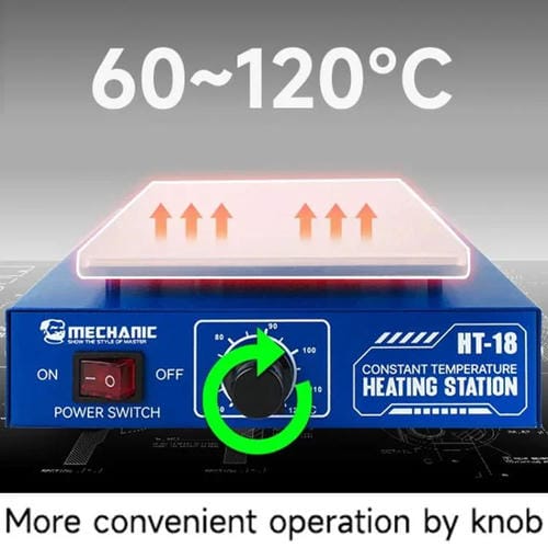 Plataforma de Aquecimento Termostático Mechanic HT-18 com Controlo Numérico Inteligente Tomada Reino Unido