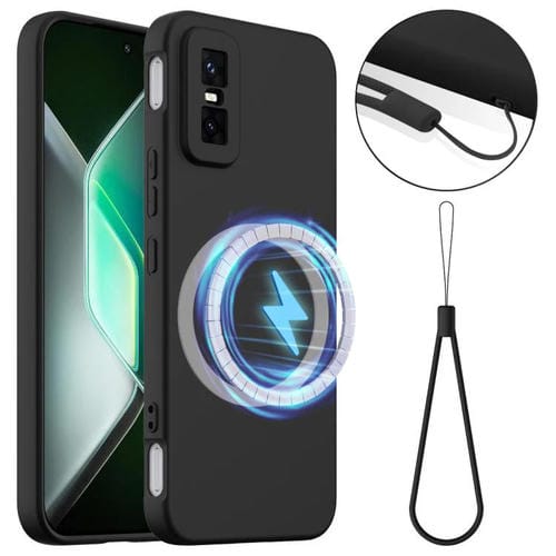 Funda de silicona Magsafe a prueba de golpes para Infinix GT 30 Pro (negra)