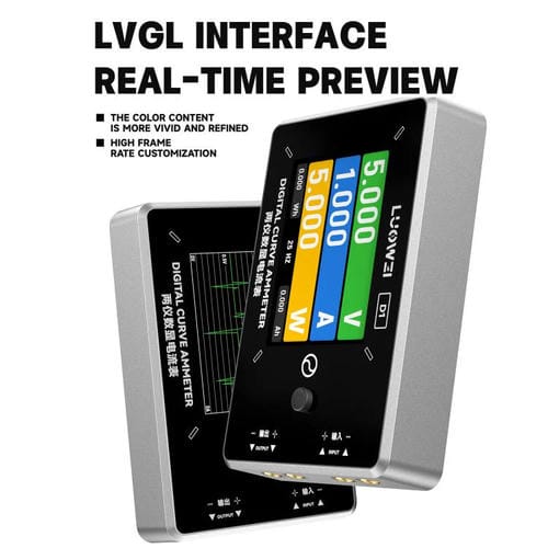 Amperímetro Digital de curva con diseño de Fuente de Alimentación aislada Luowei LW-D1