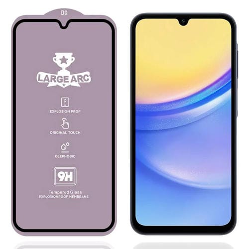 PelĂcula de vidrio templado de arco grande de aluminio de 0,4 mm de alto para Samsung Galaxy A15 4G 9H