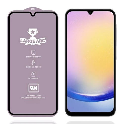 PelĂcula de vidrio templado de arco grande de aluminio de alta resistencia 9H de 0,4 mm para Samsung Galaxy A25 4G