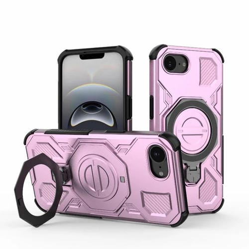 Funda magnética de TPU y PC MagSafe de color sólido para iPhone 16e J-20 (rosa)