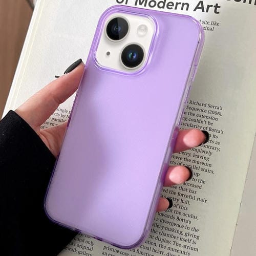 Funda de TPU transparente y esmerilada para iPhone 14 (morada)