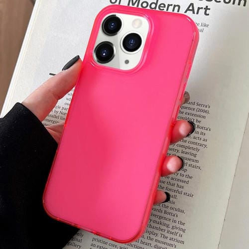 Funda de TPU transparente y cómoda para iPhone 11 Pro Max (rosa roja)