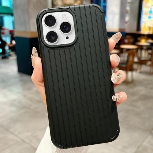 Funda MagSafe de cobertura total para iPhone 11 Pro con diseño inspirado en equipaje (negra)