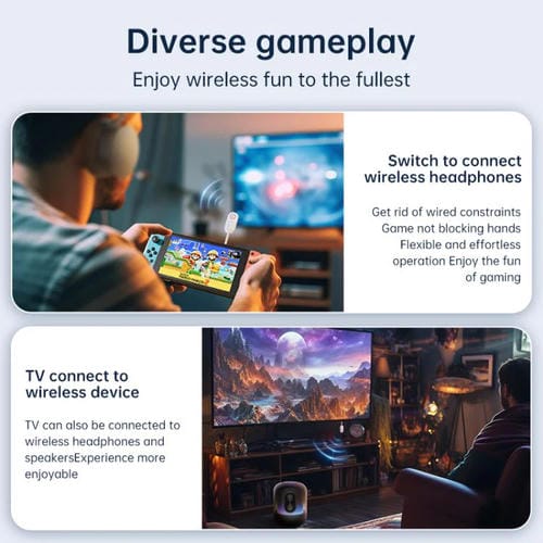 Adaptador de audio inalámbrico BT-13 2 en 1 para coche, receptor y transmisor de audio de 3,5 mm (blanco)