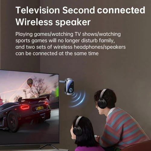 Adaptador de audio inalámbrico 2 en 1 para coche C86S Pro, receptor y transmisor de audio de 3,5 mm (negro)