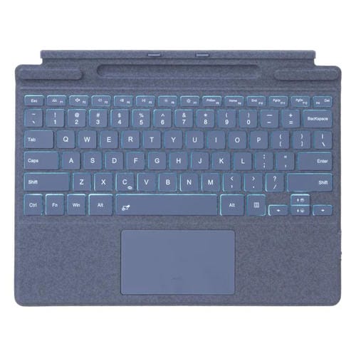Teclado Bluetooth con panel tĂĄctil y retroiluminaciĂłn de un solo color para Microsoft Surface Pro 9/10/11/12 (azul)