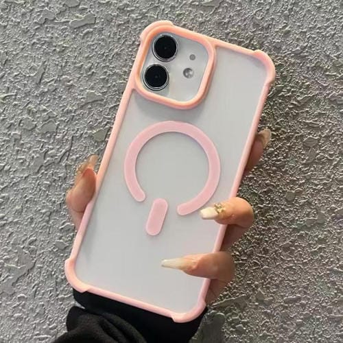Funda MagSafe semitransparente con tacto esmerilado para iPhone 11 (rosa)