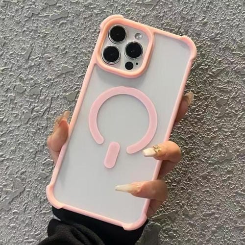 Funda MagSafe semitransparente con tacto esmerilado para iPhone 12 Pro (rosa)