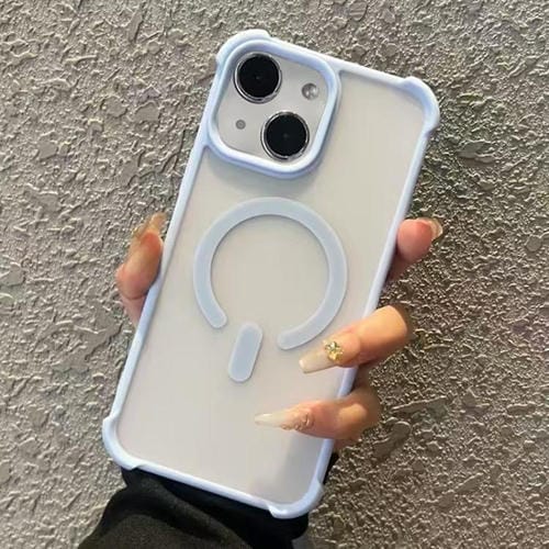 Funda MagSafe semitransparente con tacto esmerilado para iPhone 15 (azul)