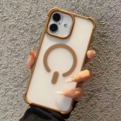 Funda MagSafe semitransparente con tacto esmerilado para iPhone 16 (marrón)