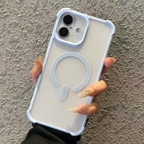 Funda MagSafe semitransparente con tacto esmerilado para iPhone 16 (azul)