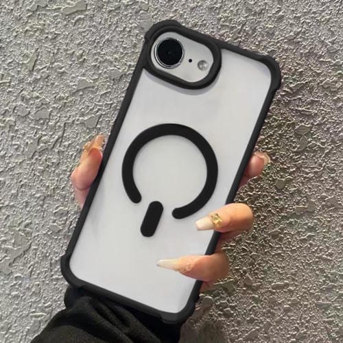 Funda MagSafe semitransparente con tacto esmerilado para iPhone 16e (negra)