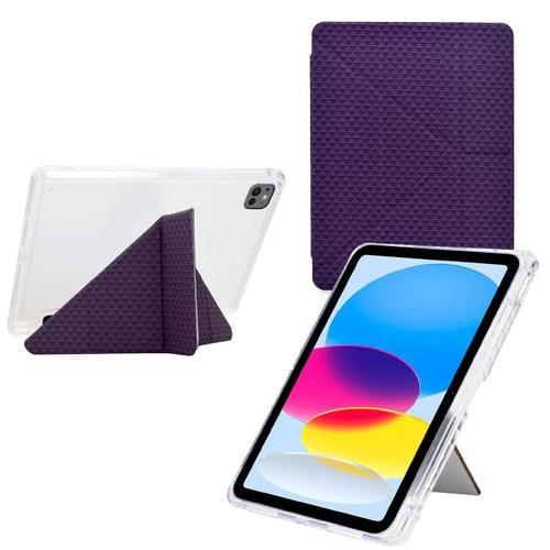 Funda de cuero inteligente con textura piramidal y pliegue en Y para iPad Pro 11 (2024) (morado)