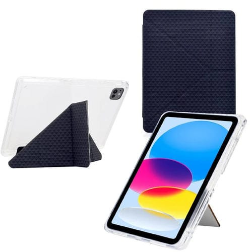 Funda de cuero inteligente con textura piramidal y pliegue en Y para iPad Pro 11 (2024) (negro)