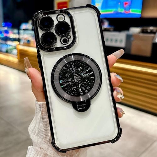 Funda con soporte giratorio para iPhone 16 Pro (negra)