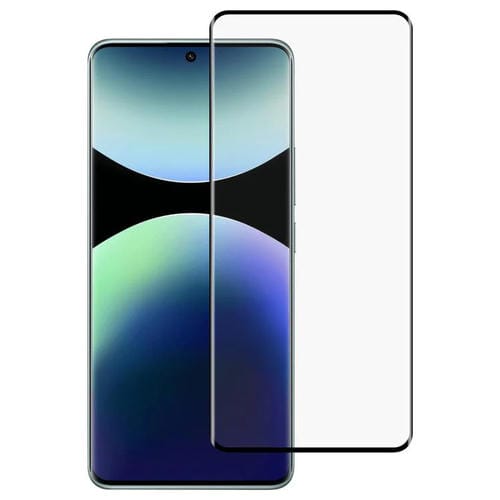 Película de vidrio templado con borde curvo 3D, 9H HD, con pegamento completo y protección completa para Xiaomi Redmi Note 14 Pro 5G/4G (negro)